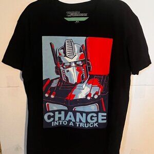 Transformers Optimus Prime T-Shirt XL  Change Into a Truck Graphic Tee Hasbro 2